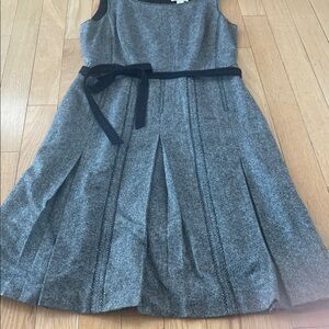 LOFT Gray Dress with Black Belt